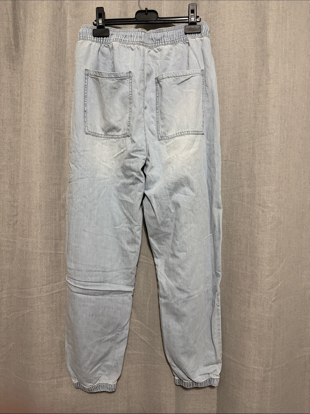 RE Generation By Celebrity Pink Light Blue High-Rise Denim Joggers - Picture 6 of 10